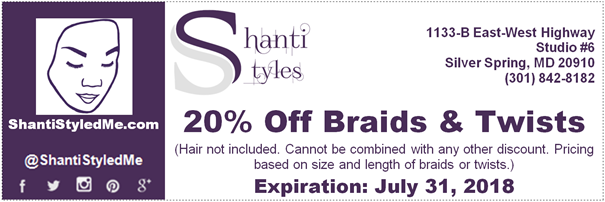 Summer Special - 20% Off Braids & Twists