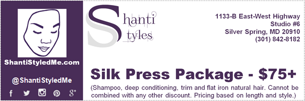Silk Press Package includes Deep Conditioning and Trim - $75+